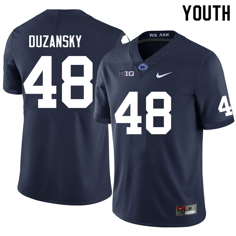 Youth #48 Tyler Duzansky Penn State Nittany Lions College Football Jerseys Sale-Navy
